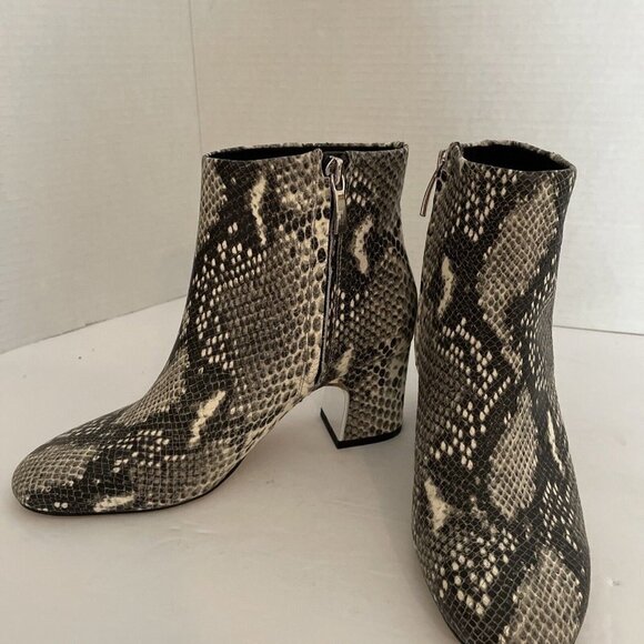 Essex Lane Gabriella Leather Snake-Skin Ankle Boots Booties Womens Size 6 - Picture 7 of 16